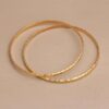 2 Gold Plated 925 Slim Half Hoop Bangle Bracelets